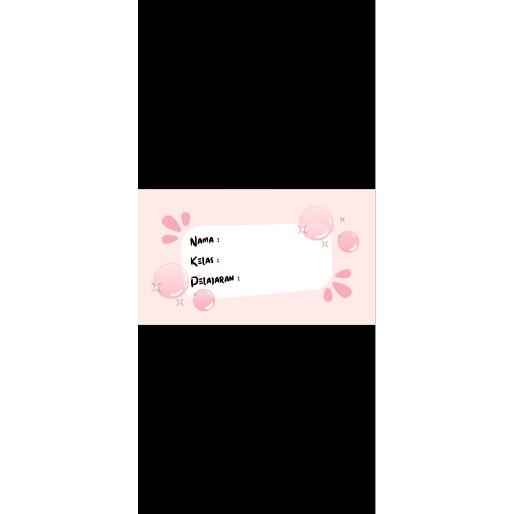 

name card untuk buku sekolah isi 27pcs