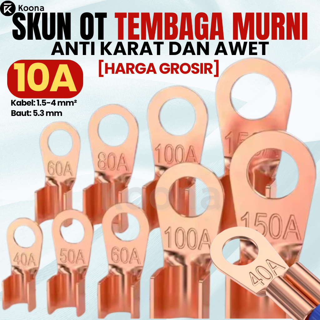 [HARGA GROSIR]  Sekun Kabel OT-10A Scun Cable Ring OT Sekun Cincin Lug  Skun Gepeng Skun Aki