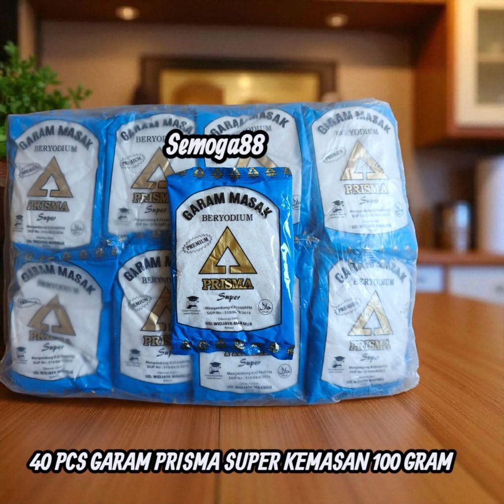 

40 PCS GARAM DAPUR HALUS CAP PRISMA SUPER KEMASAN 100 GRAM / GARAM BERYODIUM / GARAM / GAREM