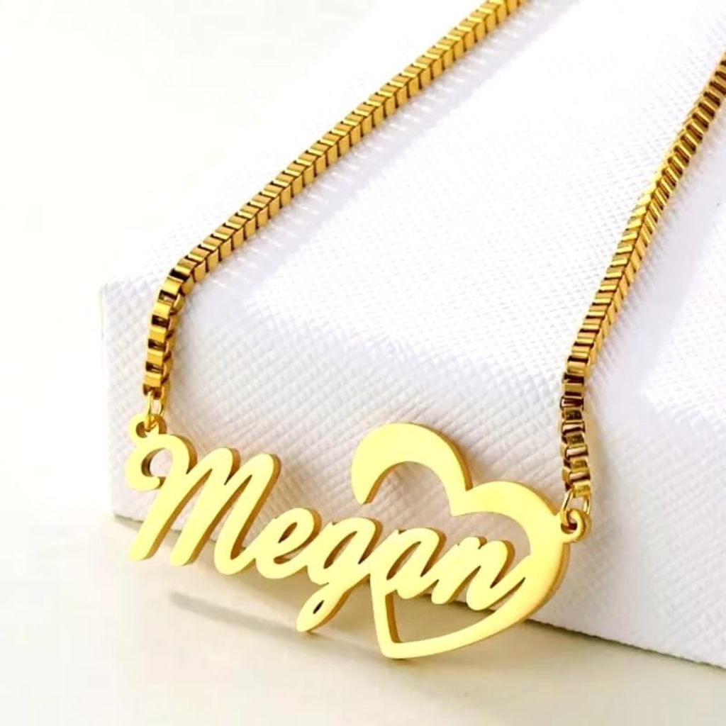 kalung liontin nama lapis emas 24K termurah anti karat