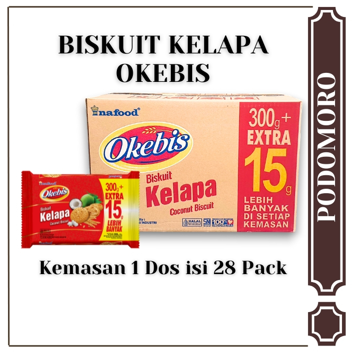 

Biskuit Kelapa Okebis - 1 Dos isi 28 Pack - Per Pack isi 300g + 15g