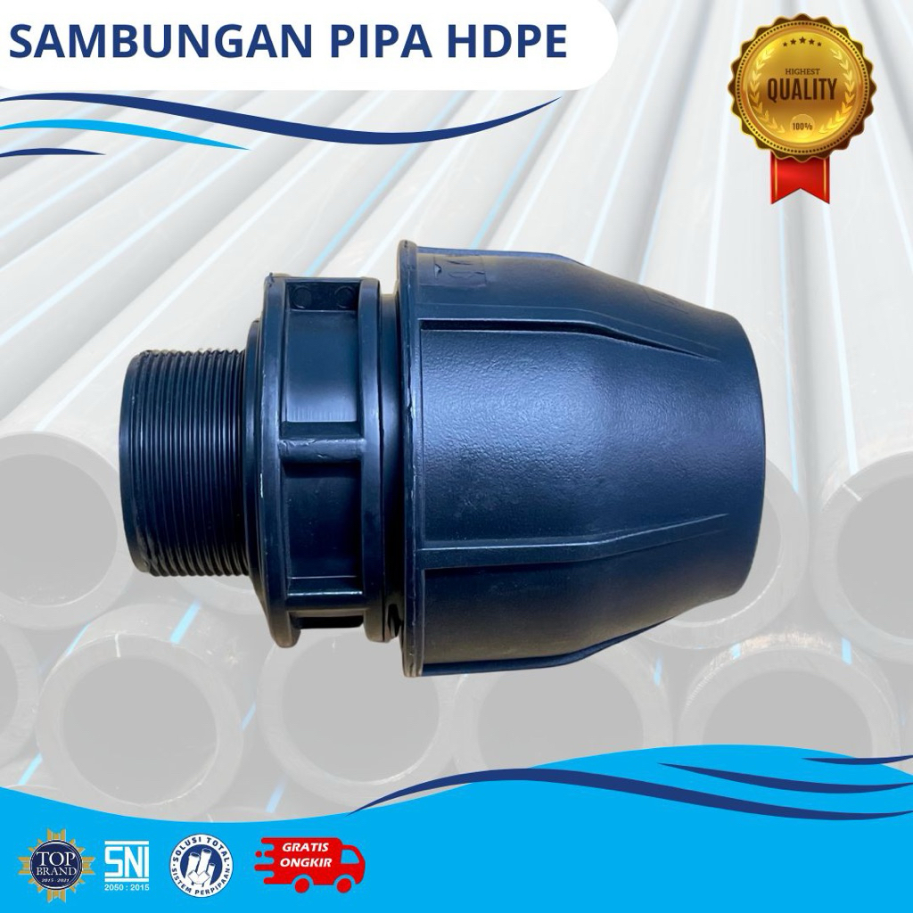 Shock Drat Luar Sambungan Pipa Hdpe Ukuran 40X1"