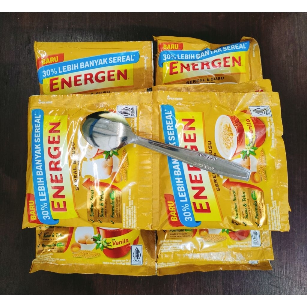 

BUNDLING HEMAT 3 RENCENG BONUS SENDOK ENERGEN SEREAL & SUSU RASA VANILA (Isi 10) 34g