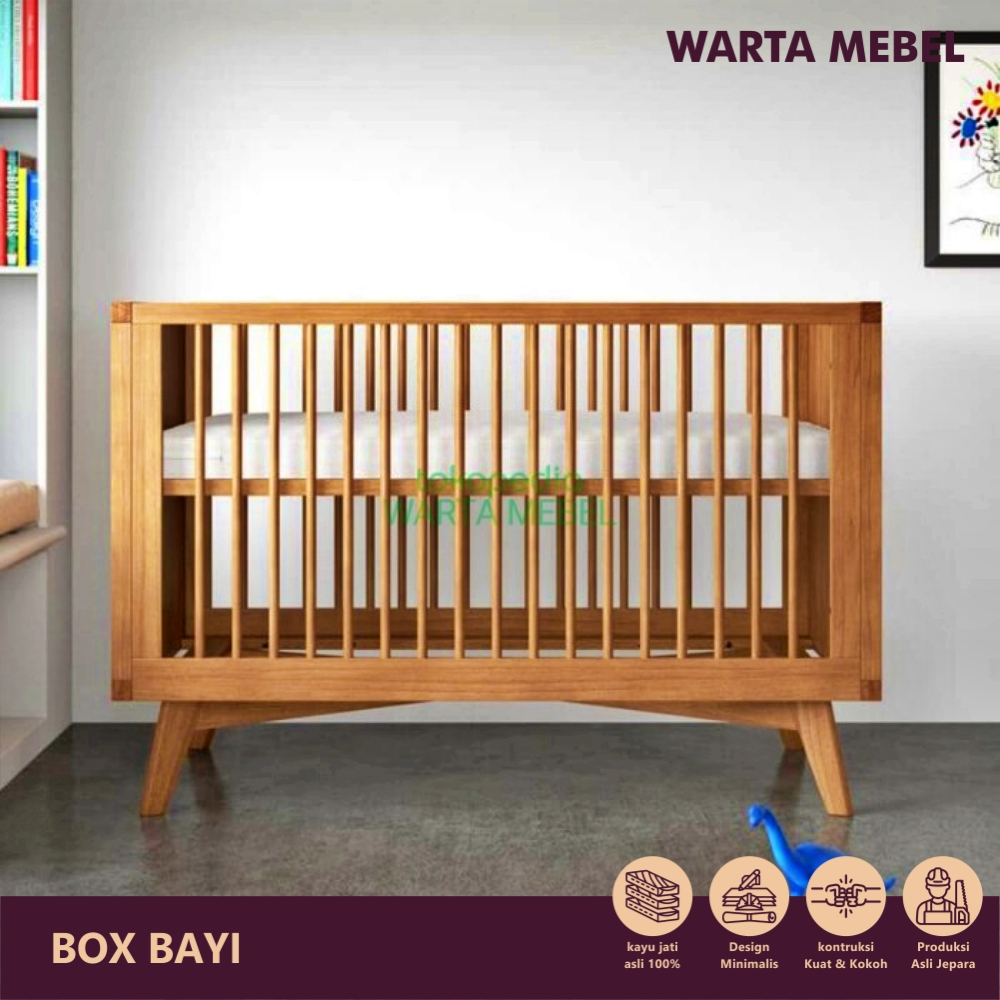 Box Bayi Kayu Jati Minimalis – Tempat Tidur Bayi Modern