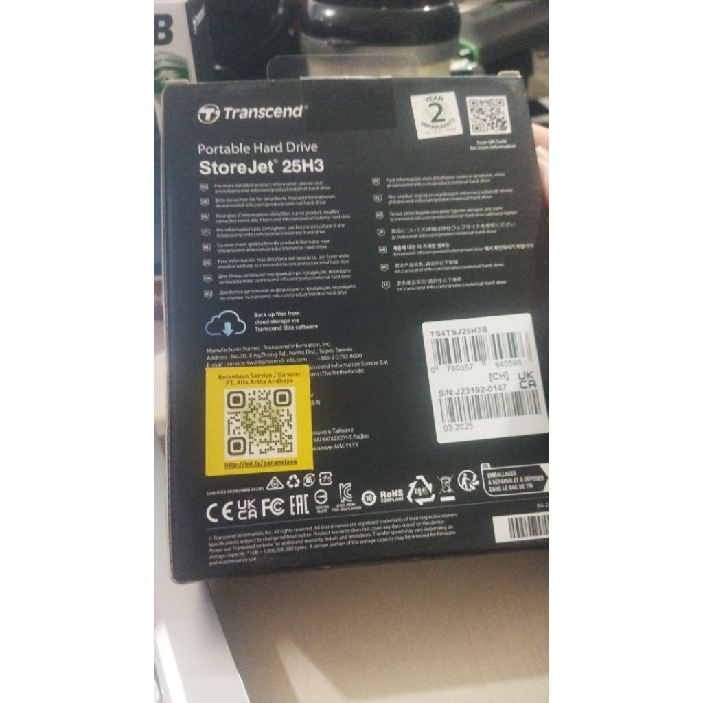 HD transcend 4 tb baru bergaransi transcend Resmi