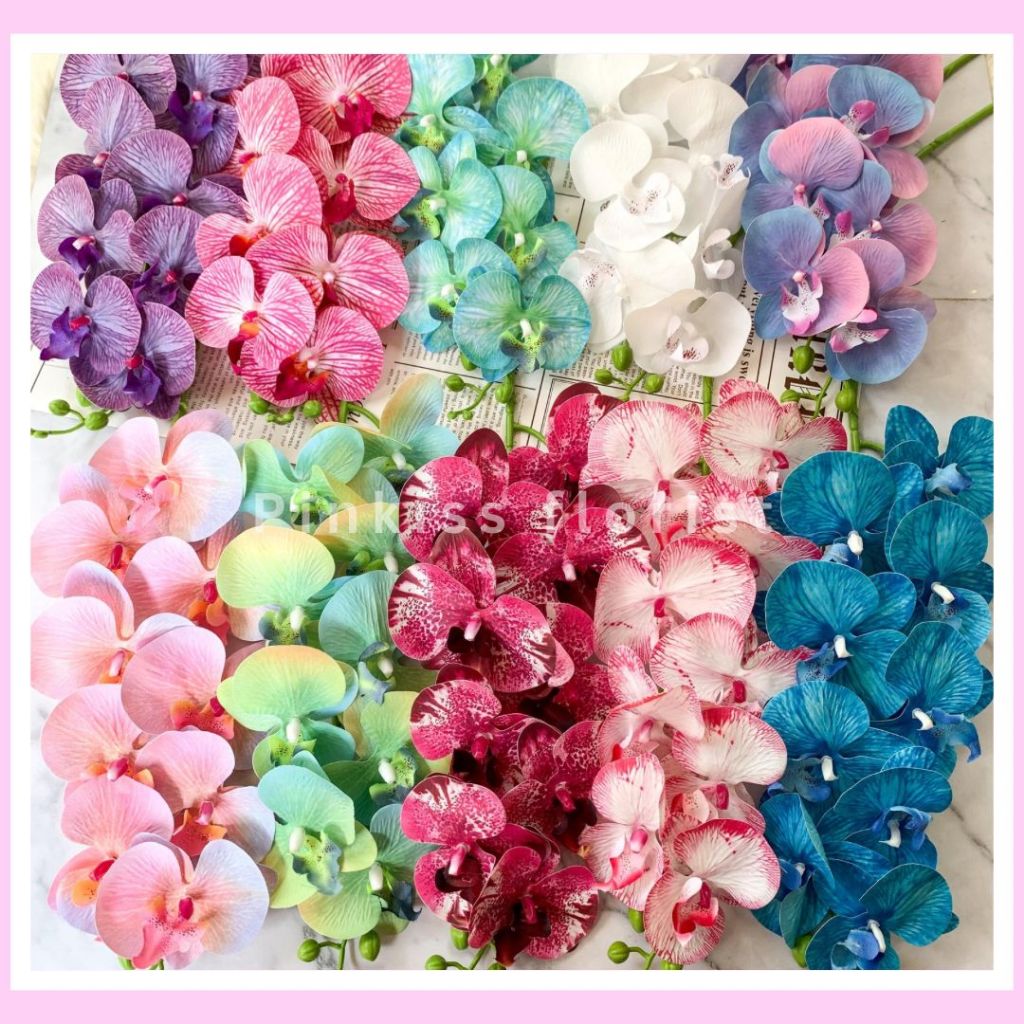 Bunga anggrek artificial anggrek latex premium artificial