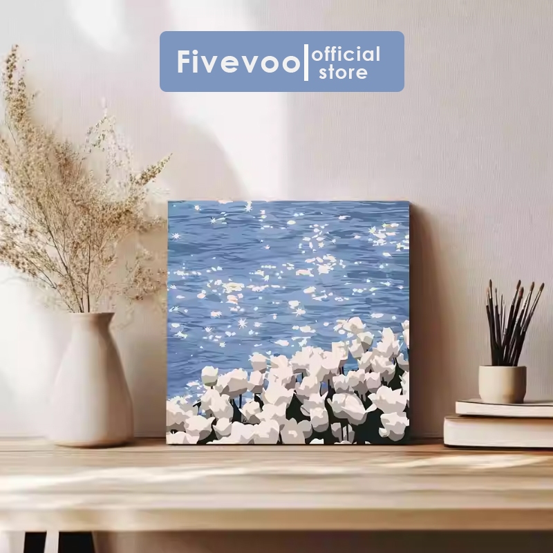 

FIVEVOO Flower Paint By Number 30cm Cantik DIY Digital Painting Kit With Kanvas