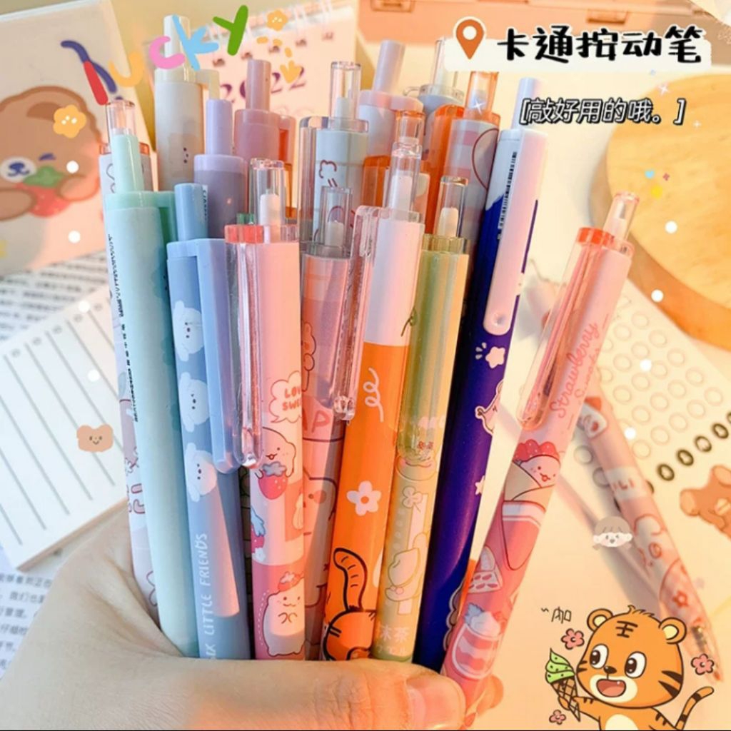 

Pulpen Gel 0.5mm Karakter Lucu Isi 6 Warna – Pulpen Cute Set Anak Remaja untuk Sekolah & Kado