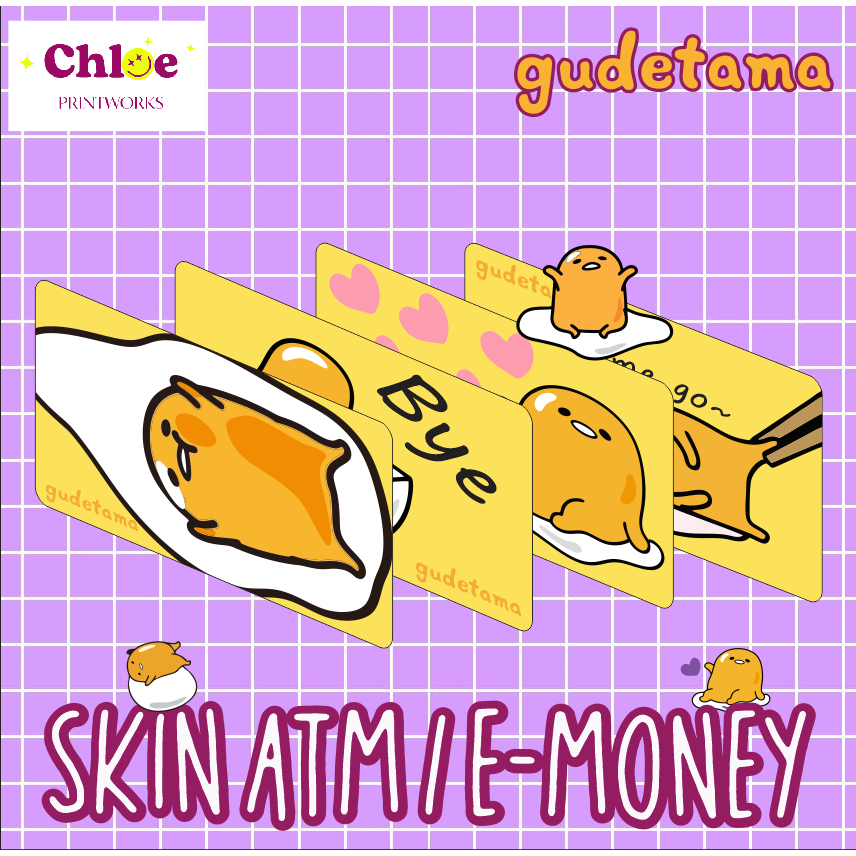 

STIKER KARTU ATM SKINCARD / STIKER PELINDUNG KARTU VYNIL KARAKTER GUDETAMA