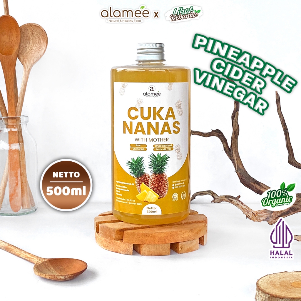 

ALAMEE Cuka Nanas Original Pineapple Cider Vinegar With Mother Organik 500ml LIHAT KEBUNKU