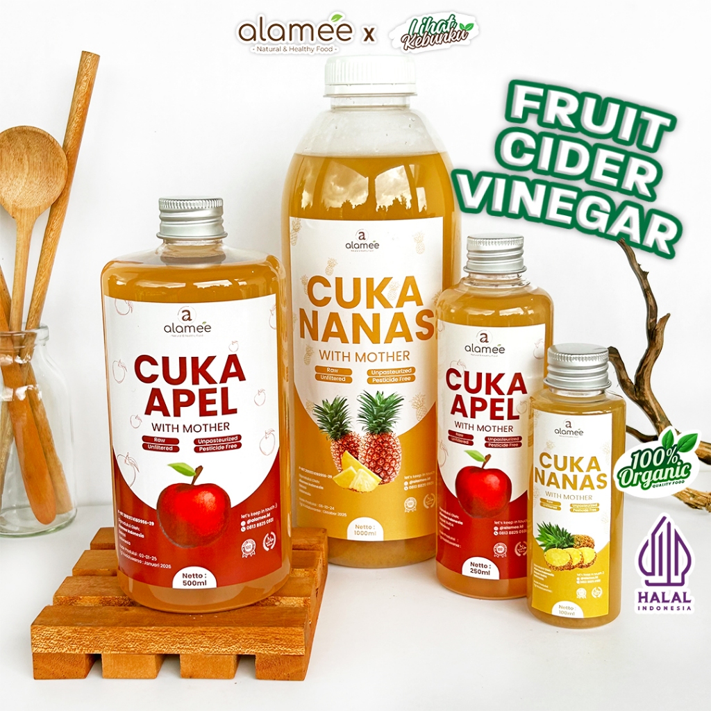 

ALAMEE Cuka Apel Nanas Original Vinegar With Mother Organik Pine Apple Cider Vinegar LIHAT KEBUNKU