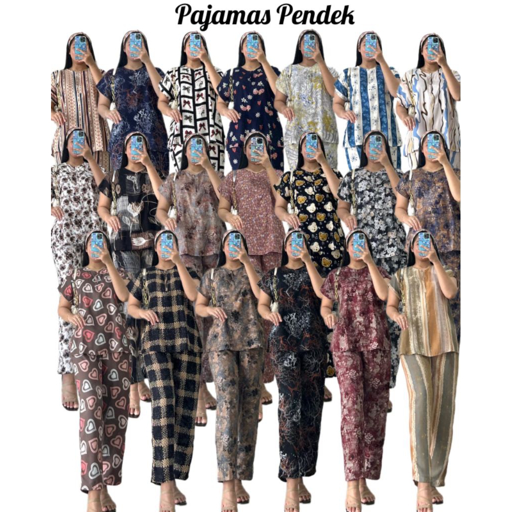 PAJAMAS PENDEK WANITA // SETELAN WANITA DEWASA