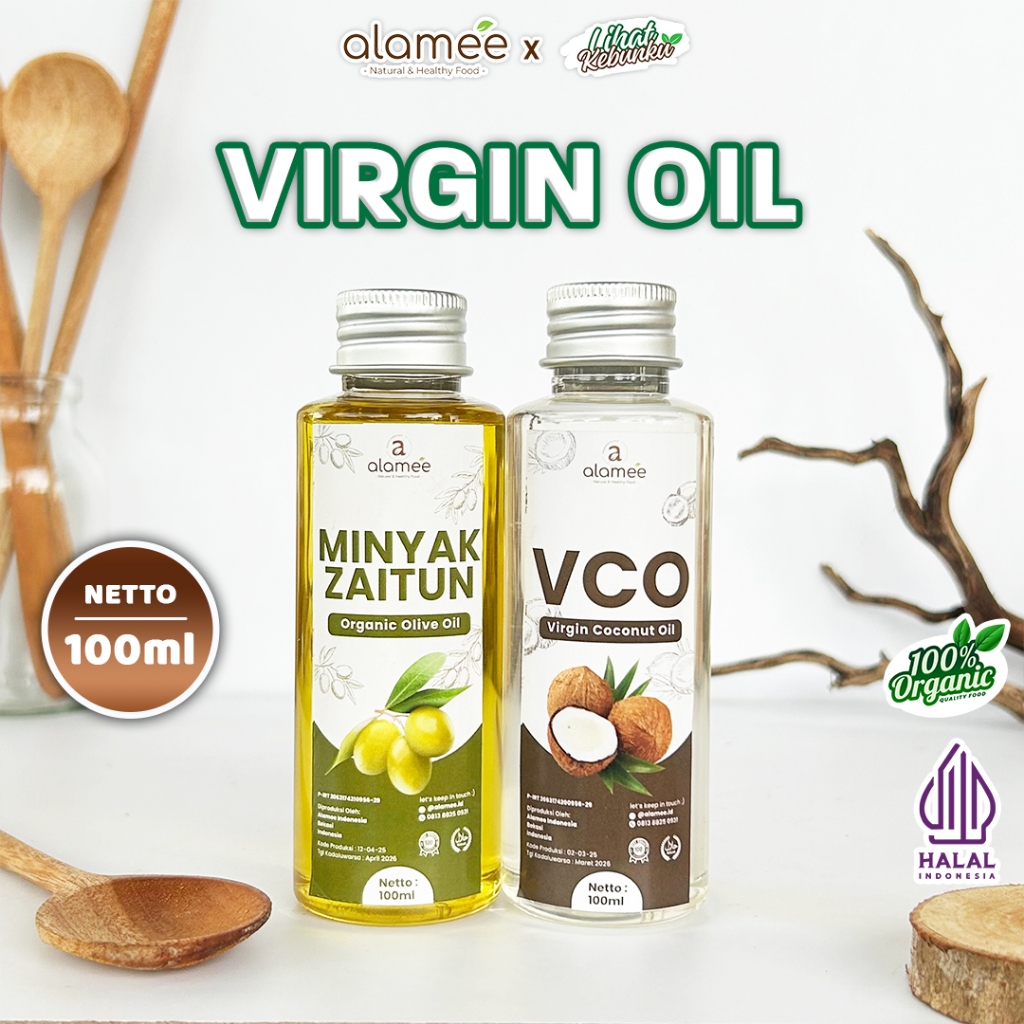 

ALAMEE Virgin Coconut Oil Minyak Zaitun Kelapa Murni Extra VCO Dapat Di minum Di masak Organik 100ml LIHAT KEBUNKU