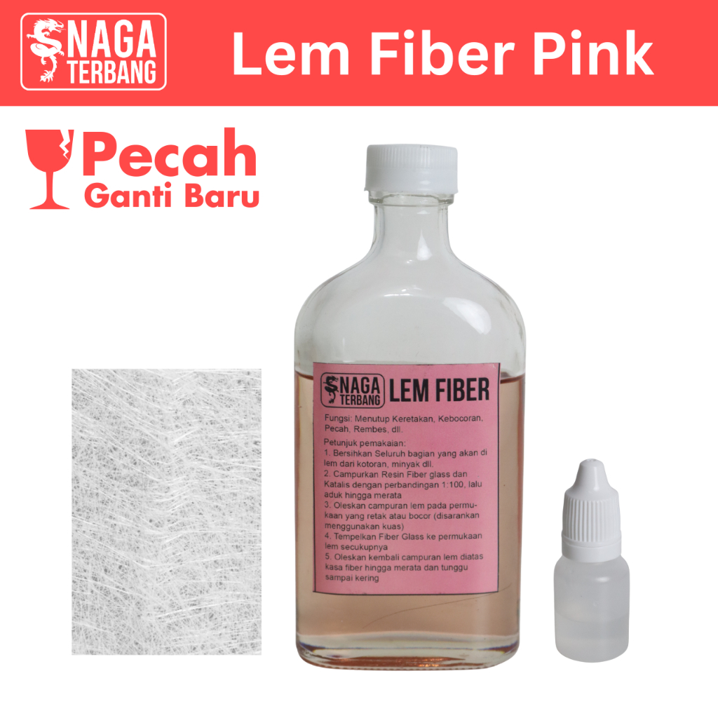 Lem Fiber Kaca Naga Terbang Lem Resin Kuat untuk Retak Bocor dan Pecah Waterproof & Anti Remes