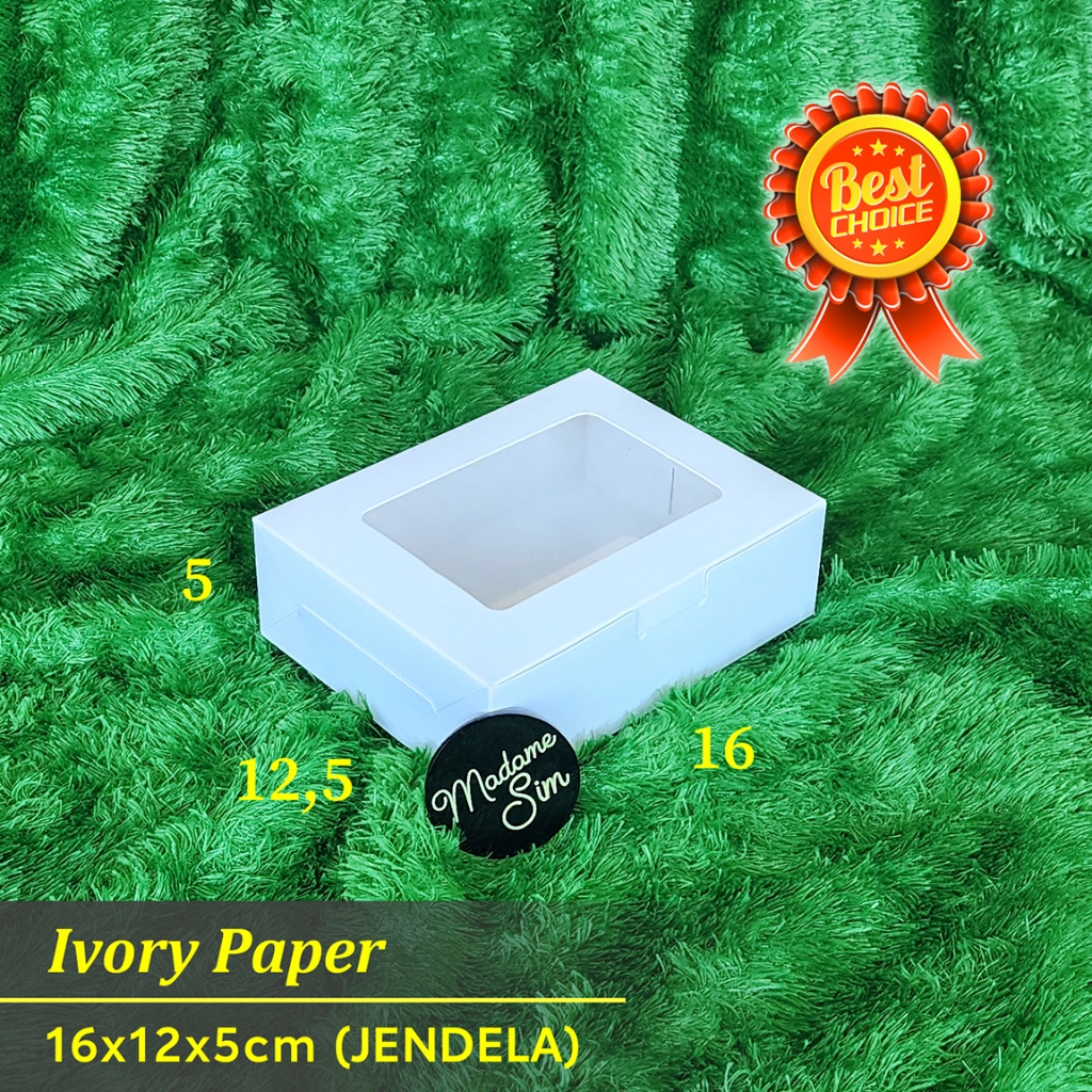 

BOX IVORY - SNACK BOX LAMINASI - DUS ROTI - KARDUS 16x12x5 - JENDELA (ISI : 10 PCS)