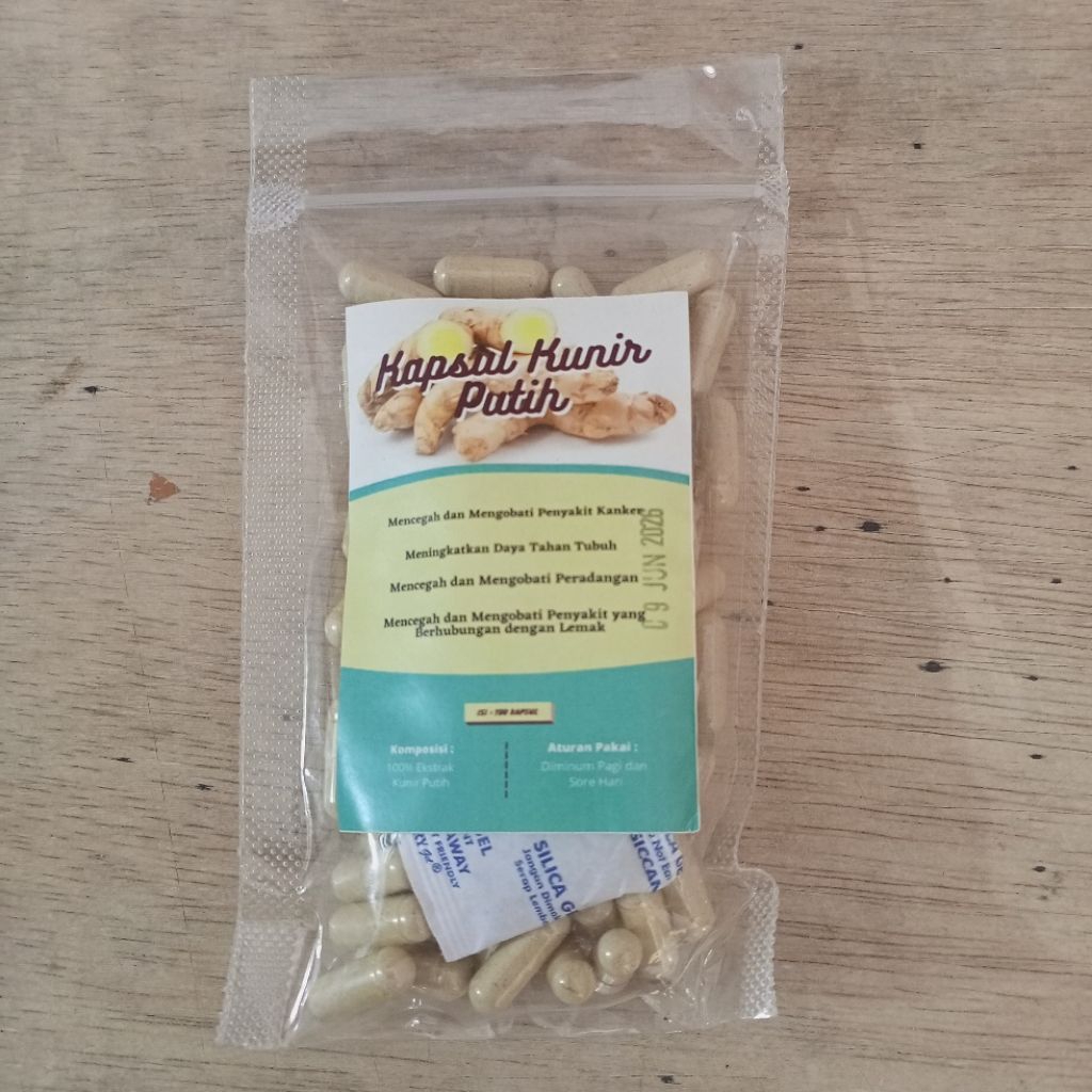 

jamu tradisional kapsul kunir putih isi 100 kapsul mengobati penyakit kanker, mengobati peradangan