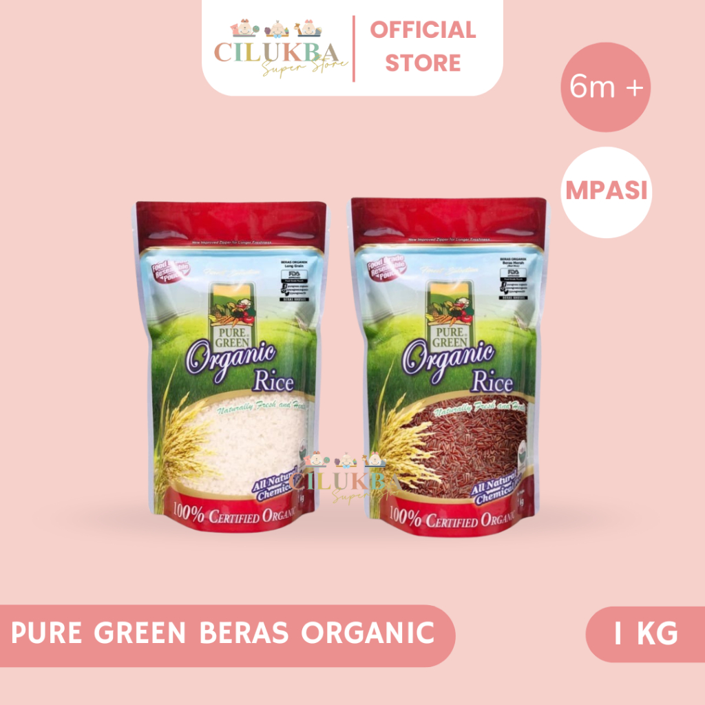 

PURE GREEN BERAS ORGANIK 1 Kg | BERAS MPASI | BERAS ORGANIK | BERAS SEHAT | MAKANAN POKOK