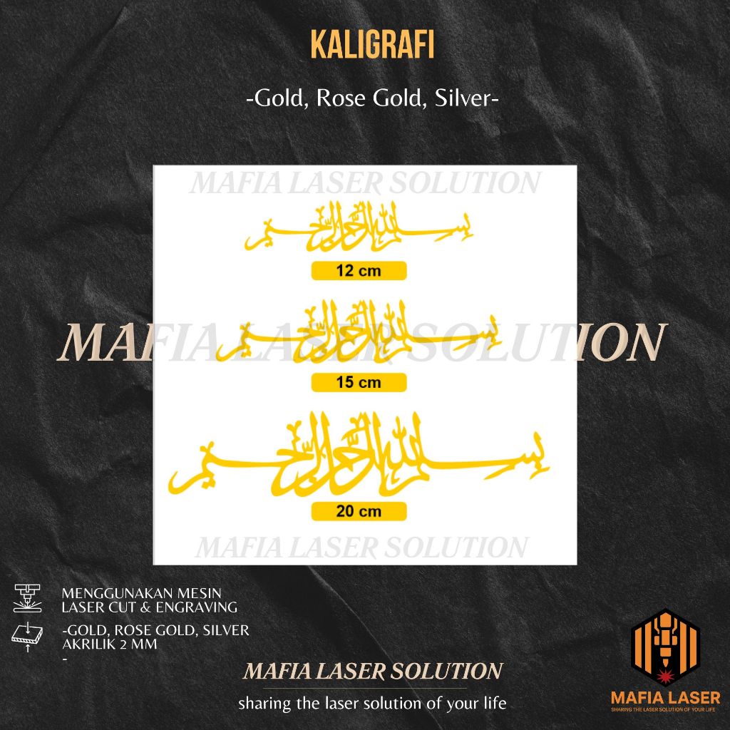 Kaligrafi Arab Hiasan Mahar Akrilik