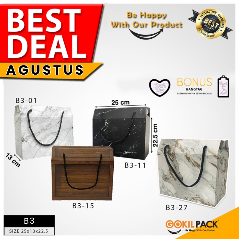 

GOKILPACK- Gable Box Marble - Box Kado Souvenir Mewah Motif Marble - B3-04