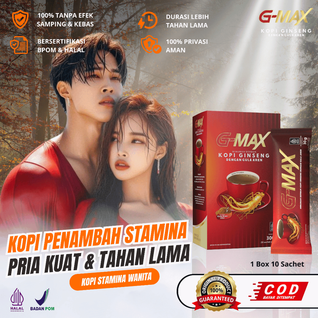 

Kopi Gmax Minuman Kopi Stamina Kuat Tahan Lama Ekstrak Gingseng Bpom Halal Original 1 Box 10 Sachet