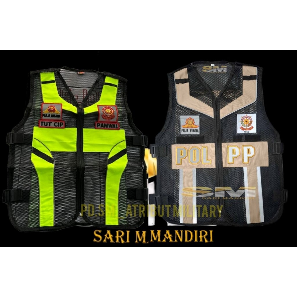 Rompi Pol Pp Rompi pol-pp jaring asli Rompi Polisi pamong Praja Premium Terbaru berkualitas murah