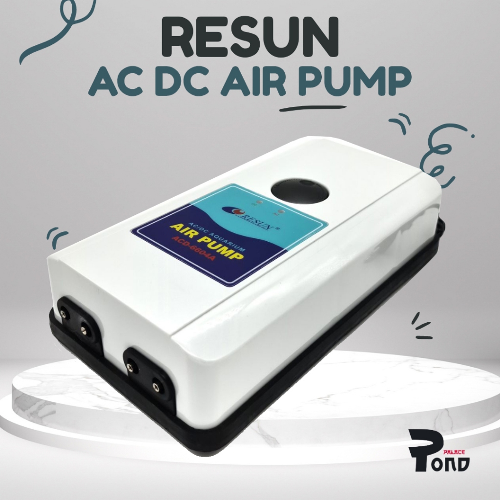 Resun ACD 6604 Silent Mesin Oksigen Aerator AC DC Otomatis