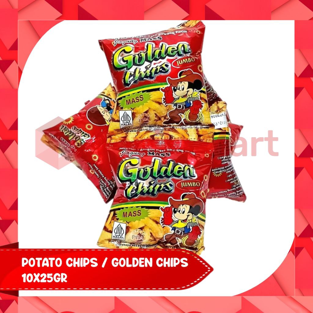 

Snack Mass Potato Chips / Golden Chips 1 renteng isi 10 pcs