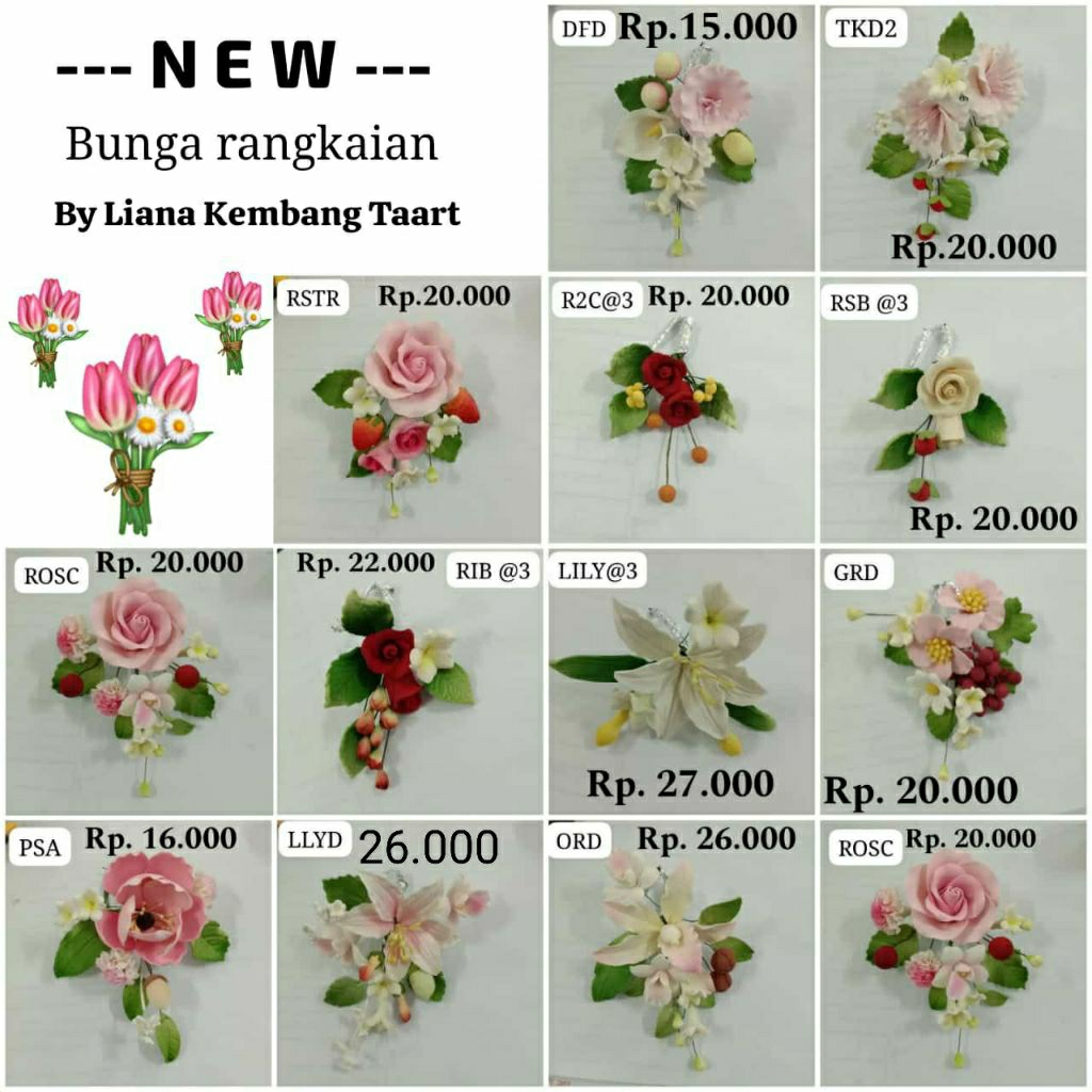

Gumpaste Flower for cake Decoration small corsage edible