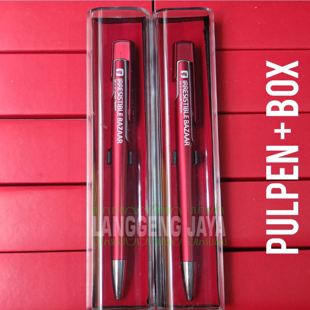 

Pulpen include box custom logo, kotak pulpen, box pulpen, pulpen box mika, souvenir pulpen