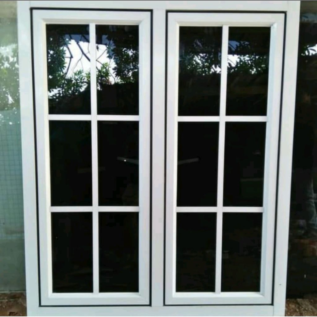 1 SET JENDELA ALUMINIUM CASEMENT L100 T120 | KUSEN JENDELA ALUMINIUM KACA