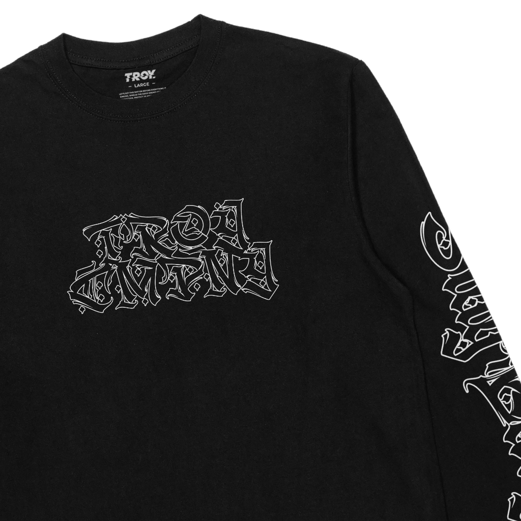Troy Company Longsleeve Tshirt Black Groov - Kaos Hitam Lengan Panjang LS 3205
