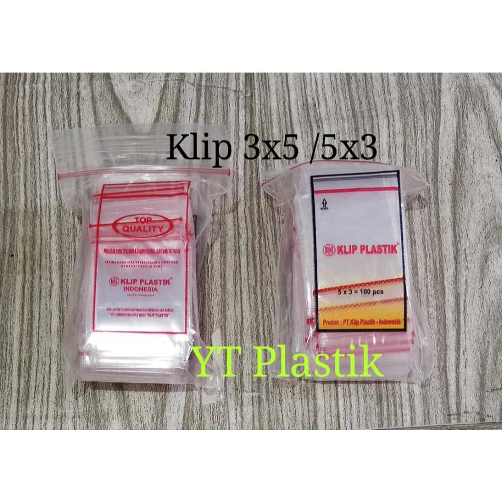 Klip Plastik Top Quality bening 3x5 plastik klip 100 lbr / plastik klip bening 3x5 / 5x3