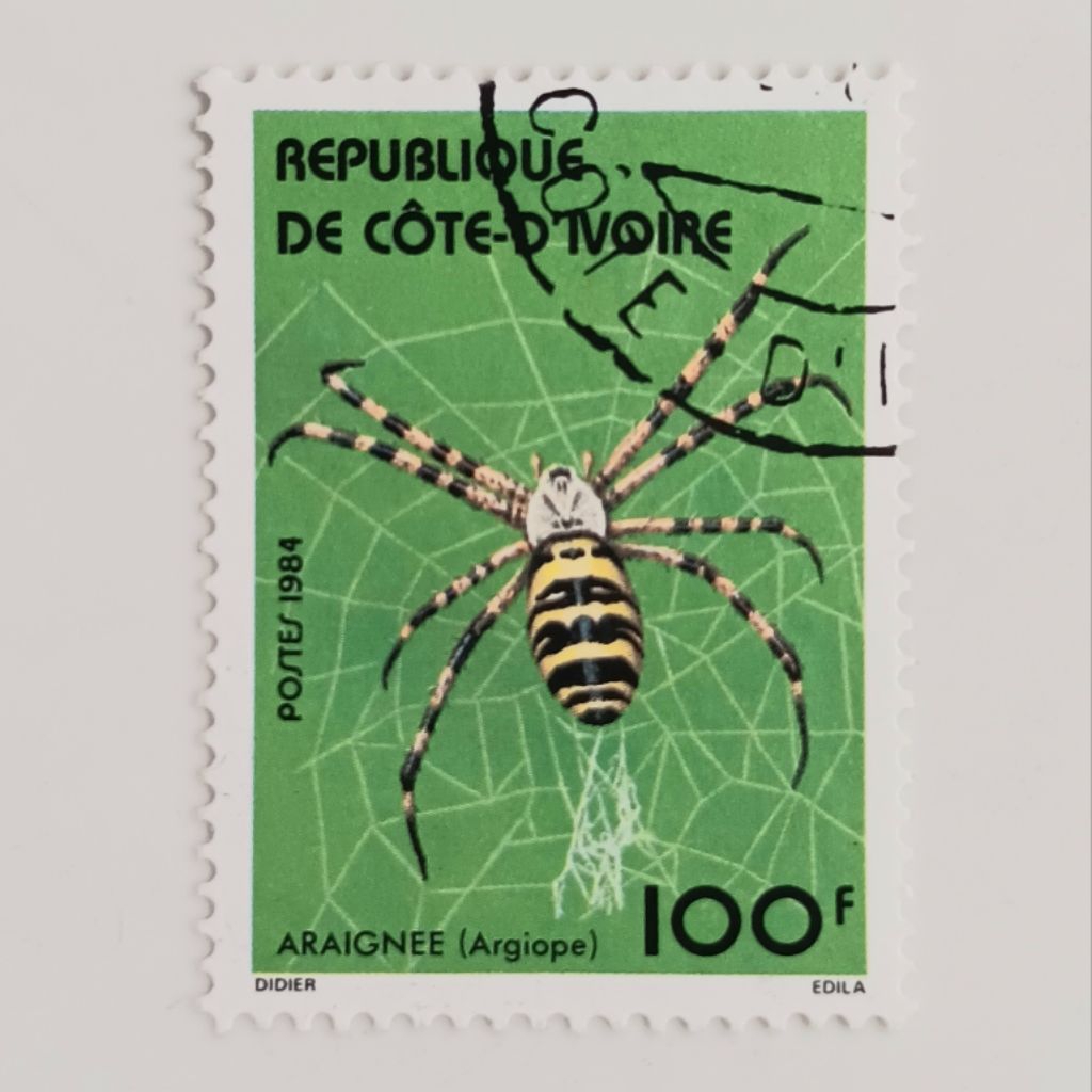 

(AA) Perangko Pantai Gading 1984 Insects 1984 - Spider (Argiope sp.) 100 CFA Used