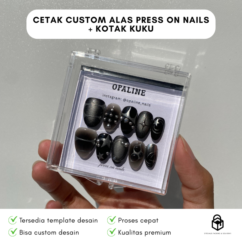 

Cetak Custom Alas Packing Press on Nails Kuku Palsu Presson | Free Plastik