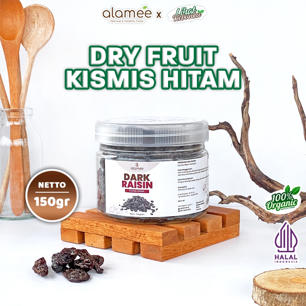 

ALAMEE Kismis Hitam Dark Raisin Black Cemilan Buah Drief Fruit Manis 150gr LIHAT KEBUNKU
