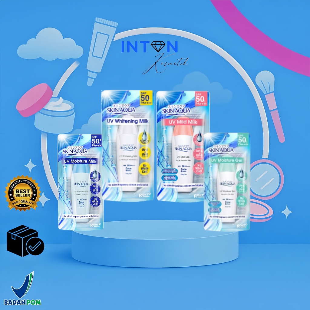 SKIN AQUA Sunscreen SPF 50 PA++++ Tutup Putih | Tutup Biru | Tutup pink | Tutup Hijau 40gr