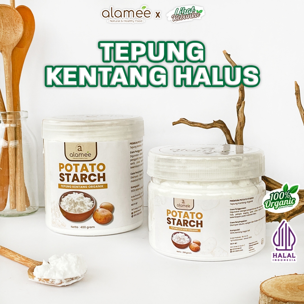 

ALAMEE Tepung Kentang Potato Starch Kue Organik Premium Halus Gluten Free LIHAT KEBUNKU