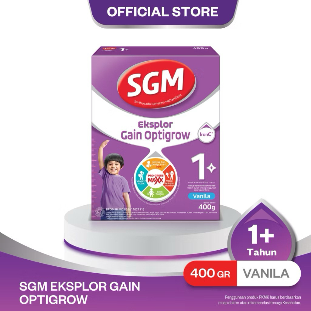 SGM Explore Gain 1+ 400gram Rasa Vanilla