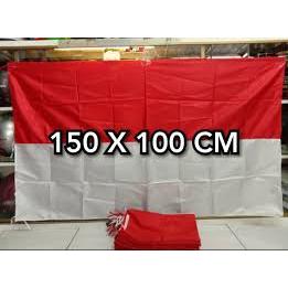 Bendera Merah Putih Ukuran Besar 150x100 cm Kain Tebal & Jahitan Rapi Siap Pasang Tiang Bendera