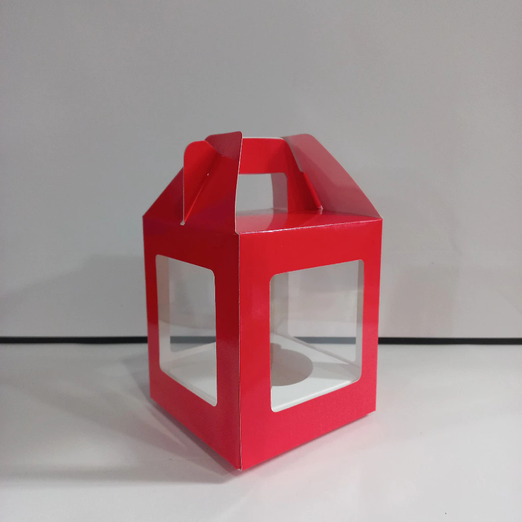 

Kotak Cupcake Merah Polos Box Elegan Laminasi Warna Cerah Cantik Estetik Friendly To Hampers