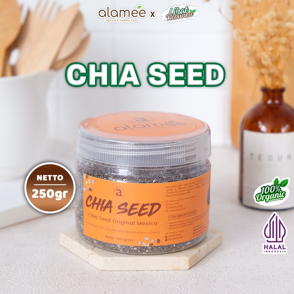 

ALAMEE Organic Chia Seed Grade A Biji Chiaseed 250 gr Rempah JSR Meksiko lihat kebunku