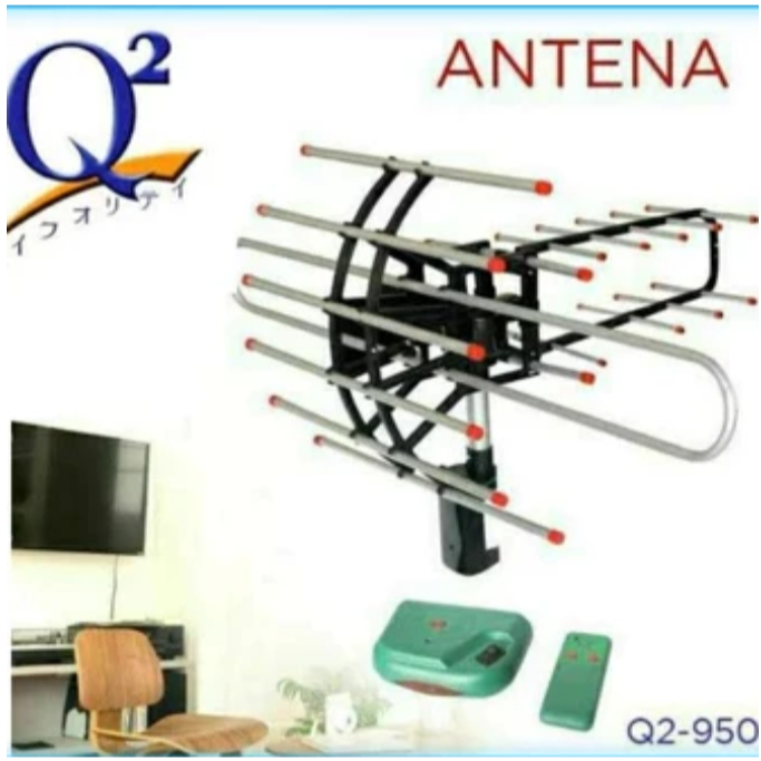 Antena TV Digital Outdoor Remote Q2-950 | Antena Luar Ruangan Penguat Sinyal TV