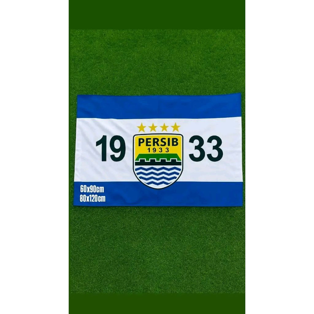 bendera persib terbaru bintang 4 ukuran 80x120cm