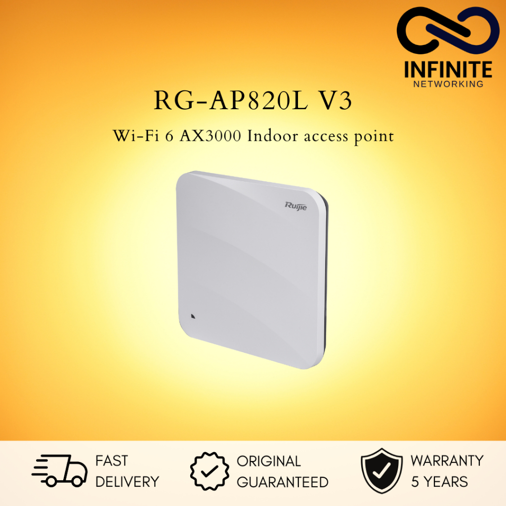 RUIJIE REYEE RG-AP820L V3 RUIJIE ENTERPRISE WI-FI 6 INDOOR ACCESS POINT