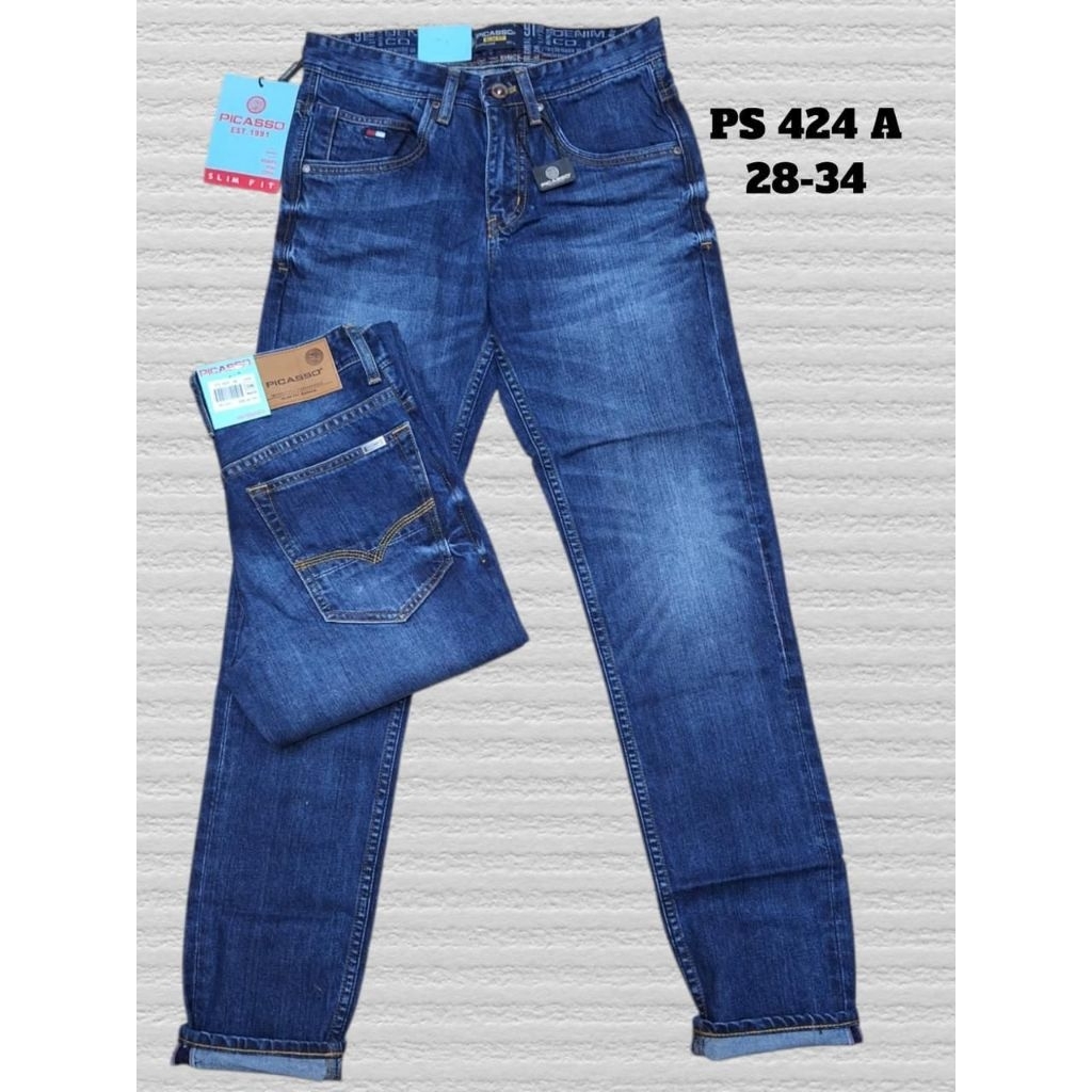 PICASSO CELANA PANJANG JEANS PRIA SLIMFIT TIDAK KARET READY