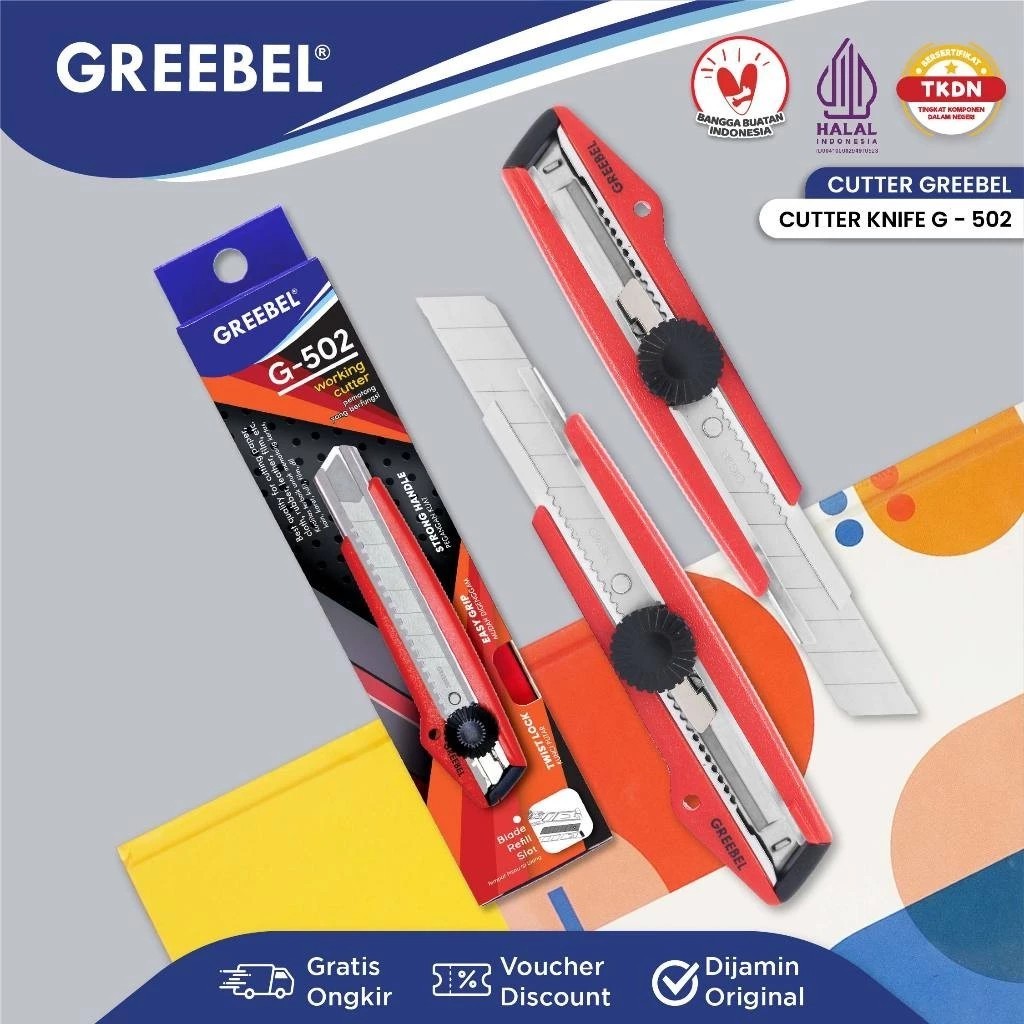 

( 1 BIJI ) GREEBEL Cutter G- 502 Cuter Besar / Anti Karat Cuter Tajam