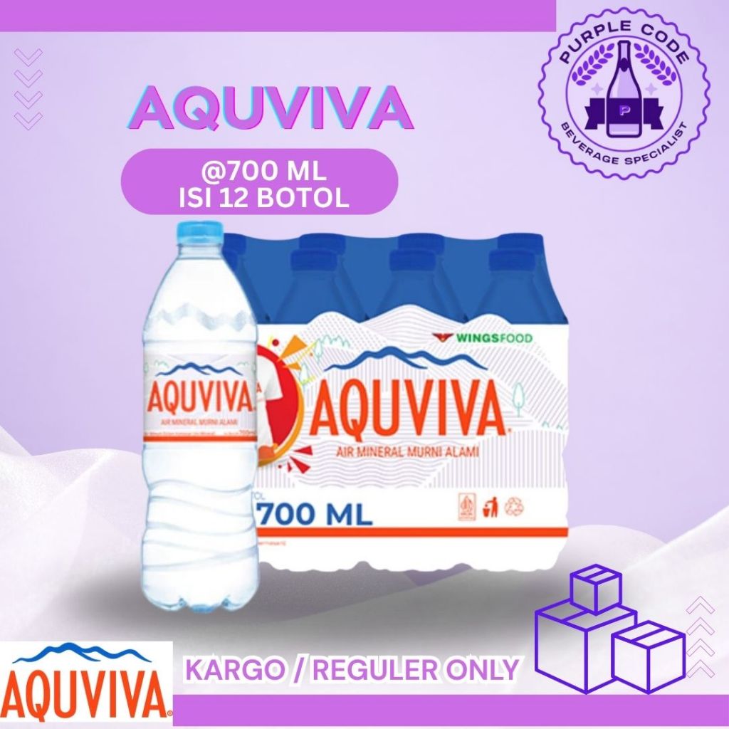 

(KARGO/ REGULER) AQUVIVA 700 ML ISI 12 BOTOL PER PAKS - READY LEMINERAL, AQUA, CLEO, VIT, PRISTINE, POCARI Air Minum Kemasan Botol Minuman