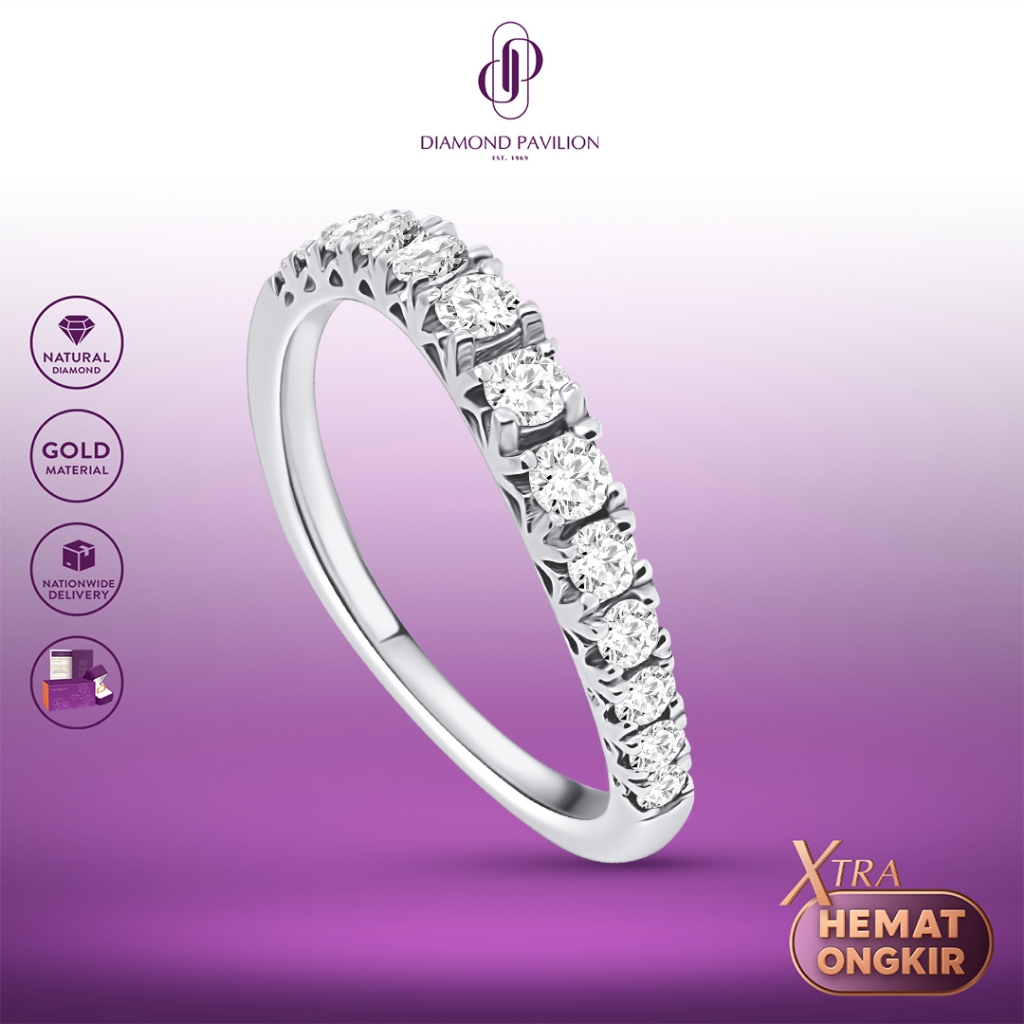 Diamond Pavilion Cincin Emas Batu Berlian Rainbow Ring