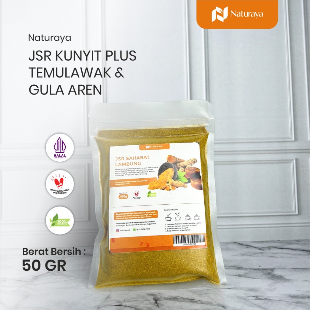 

JSR Sahabat Lambung | Ampuh Atasi Maagh Gerd Asam Lambung 100% Bahan Alami Kunyit Temulawak Gula Aren 50GR | 100% ORIGINAL