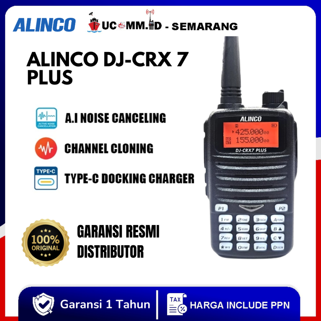 ALINCO Dj Crx7 Crx 7 Crx-7 Dualband HT Alinco Crx7 Radio Fm Original Garansi